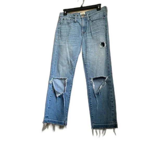 J.Crew Distressed Straight Leg Jeans, Size 26P - Picture 2 of 10